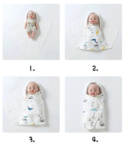 Cotton Baby Swaddle Wrap Blanket – Anti-Startle, 0–6 Months