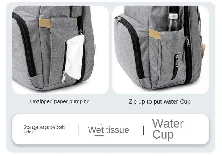 Mummy Diaper Backpack with Changing Mat – Large Travel Bag