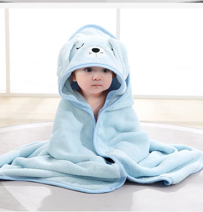 Baby Hooded Bath Towel – Super Soft Absorbent Bathrobe Blanket 80×80cm for Newborns