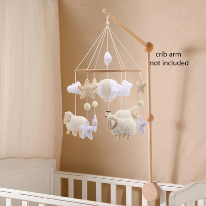 Boucle Sheep & Balloon Baby Nursery Crib Mobile