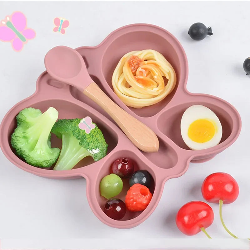 Baby Silicone Plate & Bowl Set – 2pc Non-Slip Suction