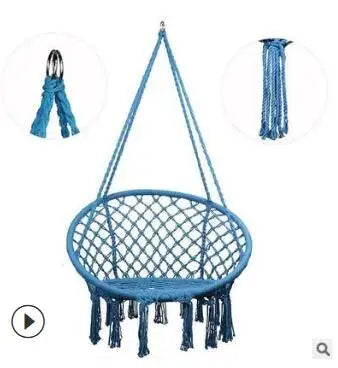 Hammock Swing Chair, Handmade Knitted Macrame Hanging Swing Chair for Indoor,Bedroom,Yard,Garden- 230 Pound Capacity