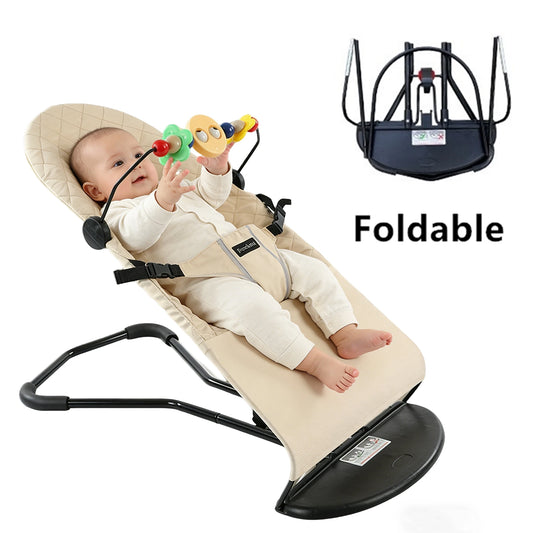 2-in-1 Convertible Baby Bouncer Seat with Toy Bar - No Battery Self-Rocking Hip-Healthy Seat for Infants 0-2 Years