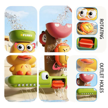 Duck & Flower Baby Bath Waterwheel Toy – Suction Cup Bathtub Toy for Kids 0–6 Years