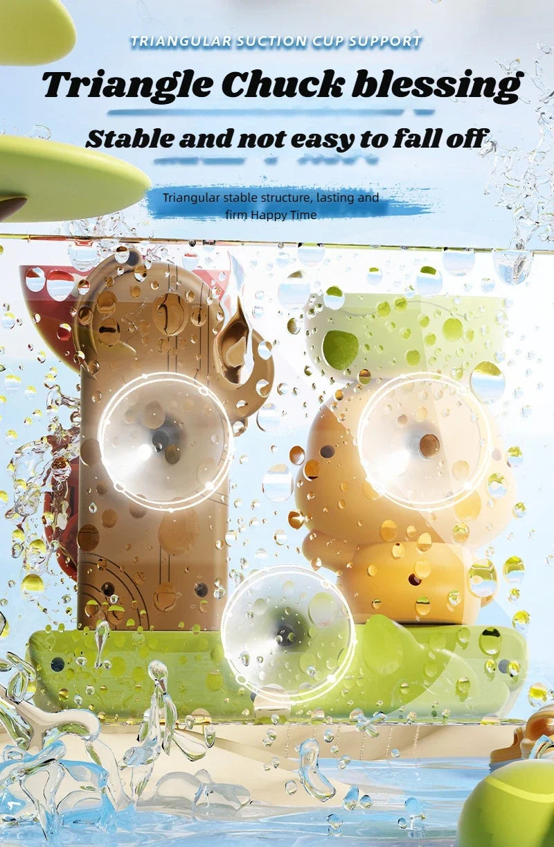 Duck & Flower Baby Bath Waterwheel Toy – Suction Cup Bathtub Toy for Kids 0–6 Years