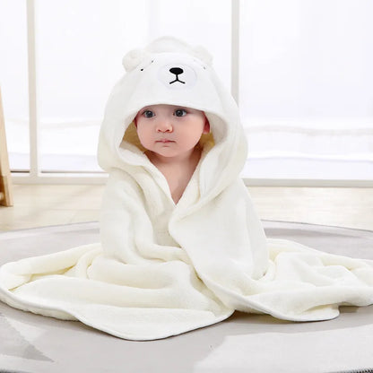 Baby Hooded Bath Towel – Super Soft Absorbent Bathrobe Blanket 80×80cm for Newborns