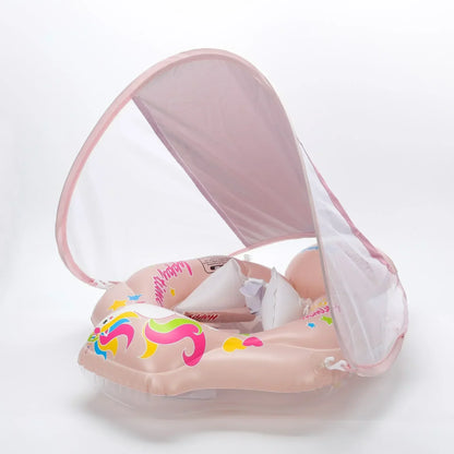 Baby Swimming Pool Float With Canopy Inflatable Infant Floating Ring Kids Swim Circle Bathing Summer Toys