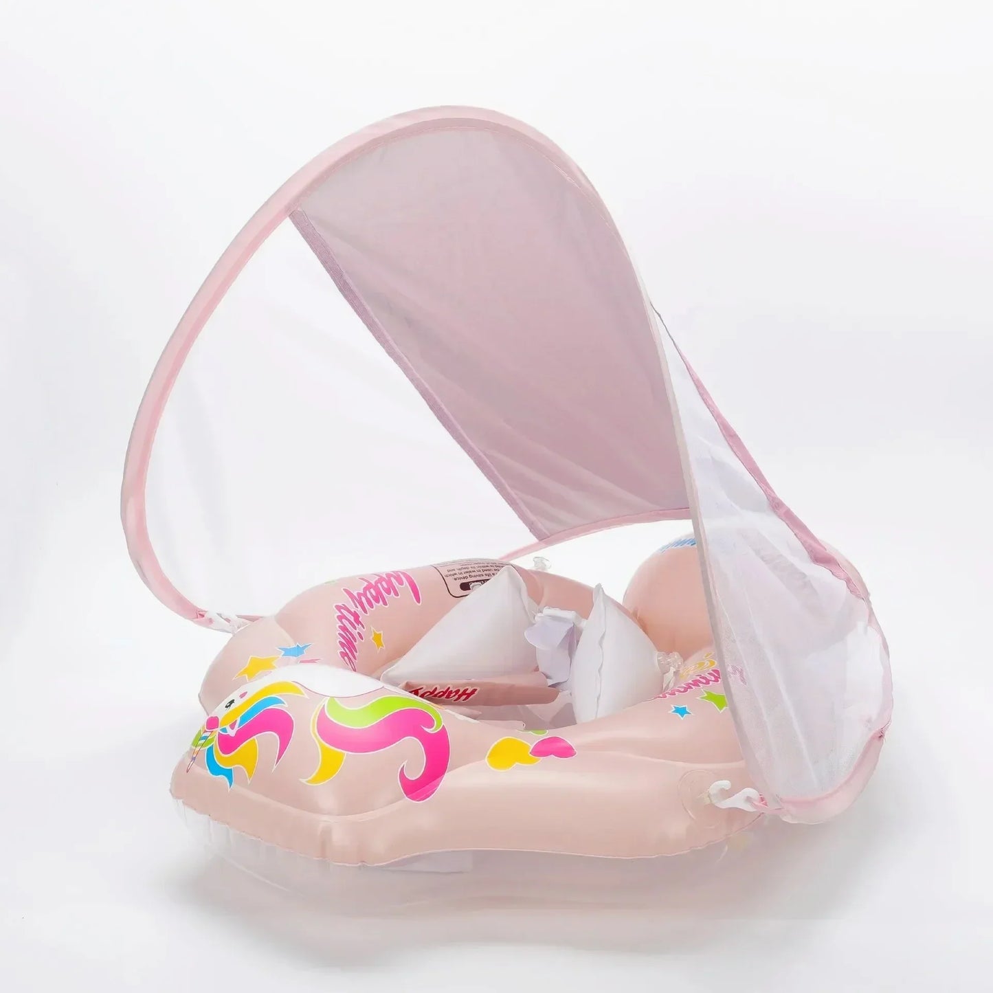 Baby Swimming Pool Float With Canopy Inflatable Infant Floating Ring Kids Swim Circle Bathing Summer Toys