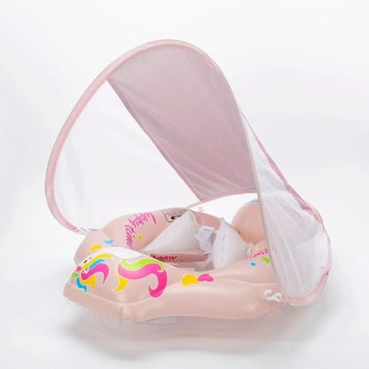 Baby Swimming Pool Float With Canopy Inflatable Infant Floating Ring Kids Swim Circle Bathing Summer Toys