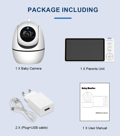5" HD Video Baby Monitor – PTZ Camera & Night Vision