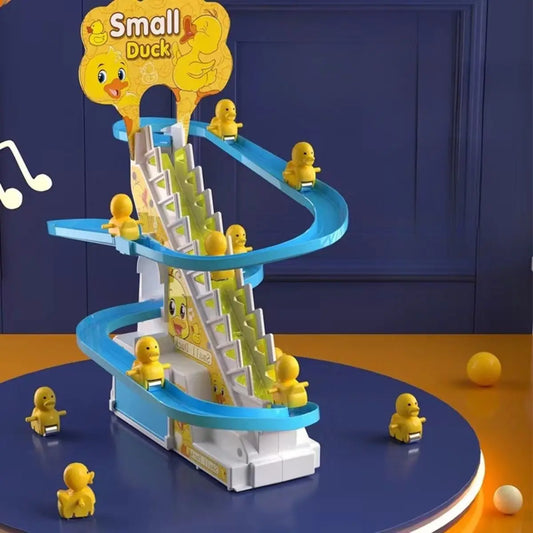 Electric Duckling Stair Climbing Toy – Musical Duck Slide