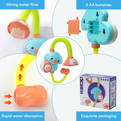Cartoon Elephant Baby Bath Sprayer – 360° Jet Wash Head