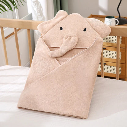 Baby Bath Towel – Super Absorbent Coral Fleece, 80×80cm