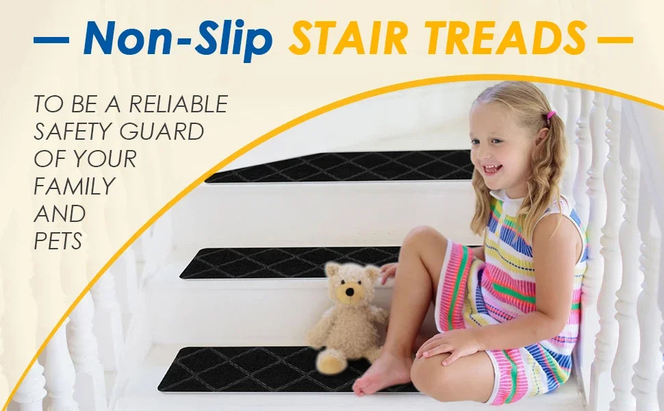 Stair Tread Carpet Mats Self Adhesive Non-Slip Water Absorption Stair Mat Step Rugs Safety Mute Floor Mats Pad