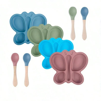 Baby Silicone Plate & Bowl Set – 2pc Non-Slip Suction