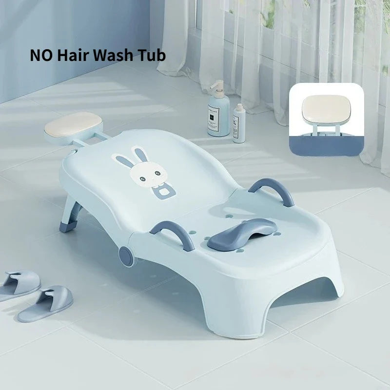 Children's Foldable Hair Washing Chair – Cartoon Shower Stool for Kids at Home