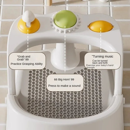 Baby Bath Seat with Temperature Sensor – Non-Slip Infant Bathtub Seat & Rinse Cup for 6M+