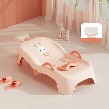 Children's Foldable Hair Washing Chair – Cartoon Shower Stool for Kids at Home