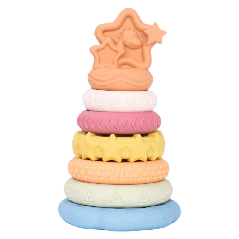 Dinosaur Stacking Tower Toy – Montessori Nesting Rings