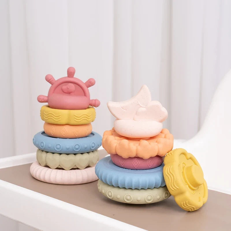 Dinosaur Stacking Tower Toy – Montessori Nesting Rings