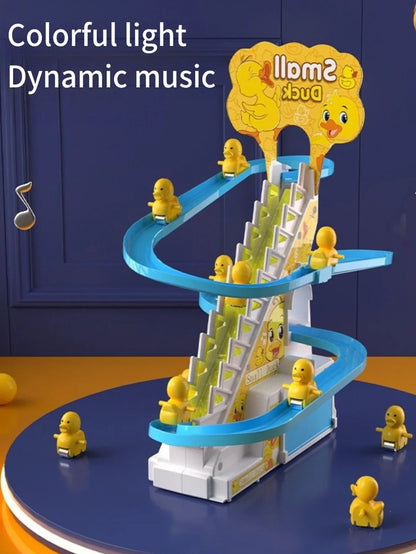 Electric Duckling Stair Climbing Toy – Musical Duck Slide