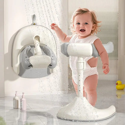 Non-Slip Baby Shower Stand – Foldable Adjustable Height Bath Support for Toddlers