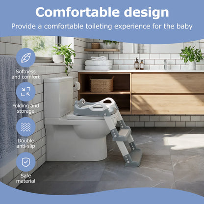 Foldable Toddler Toilet Step Stool – Potty Training Ladder