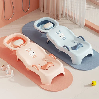 Children's Foldable Hair Washing Chair – Cartoon Shower Stool for Kids at Home