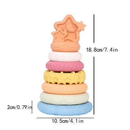 Dinosaur Stacking Tower Toy – Montessori Nesting Rings
