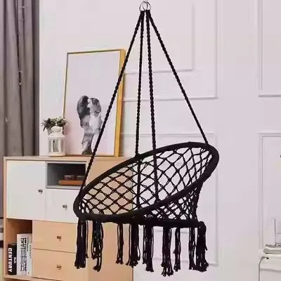 Hammock Swing Chair, Handmade Knitted Macrame Hanging Swing Chair for Indoor,Bedroom,Yard,Garden- 230 Pound Capacity