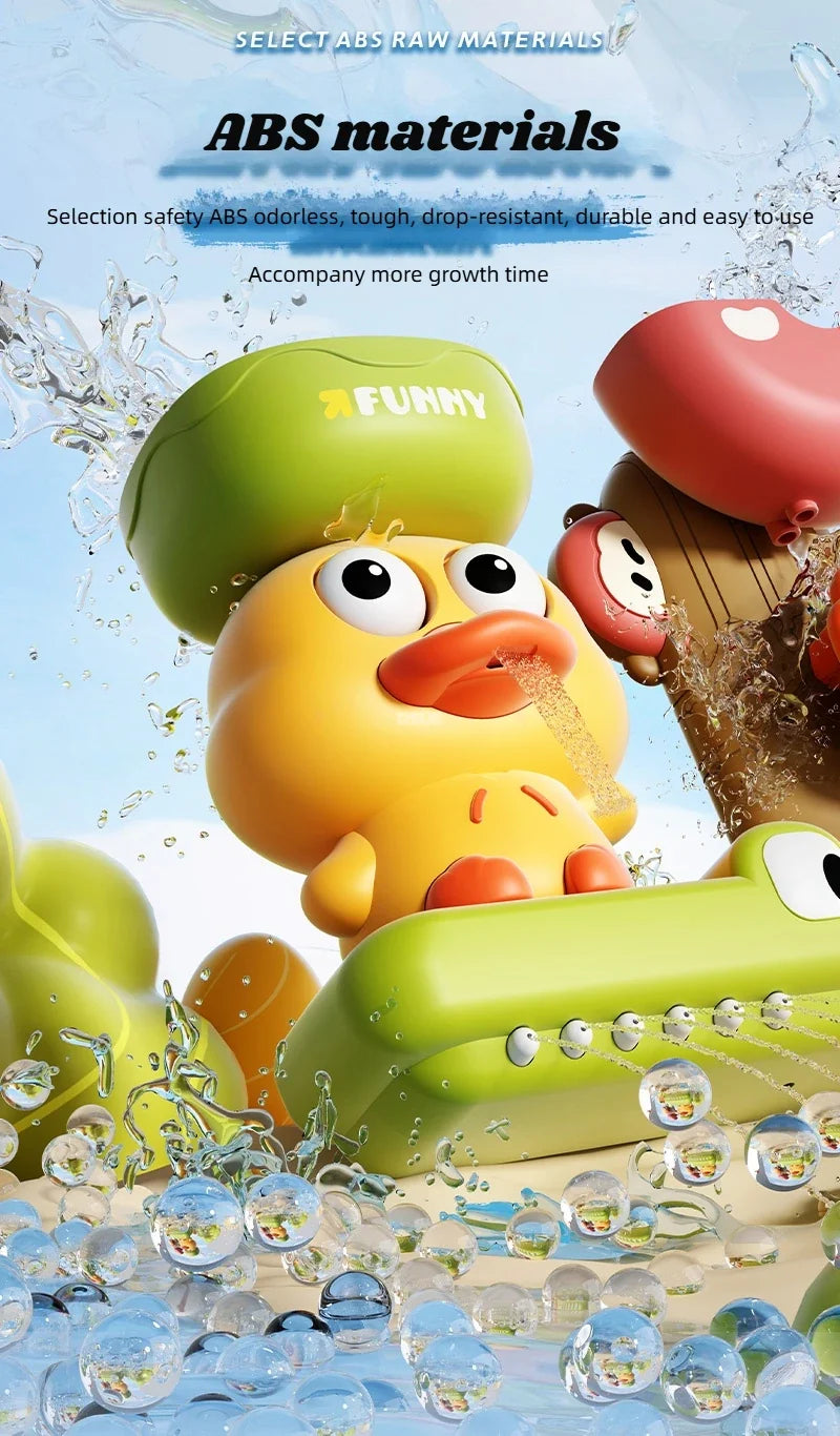 Duck & Flower Baby Bath Waterwheel Toy – Suction Cup Bathtub Toy for Kids 0–6 Years