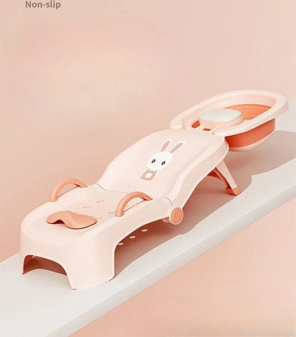 Children's Foldable Hair Washing Chair – Cartoon Shower Stool for Kids at Home