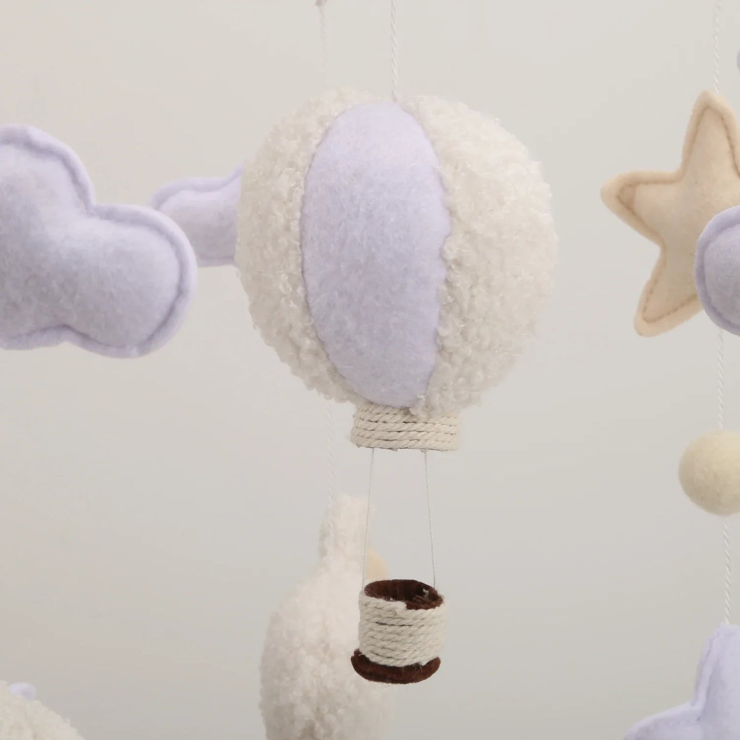 Boucle Sheep & Balloon Baby Nursery Crib Mobile