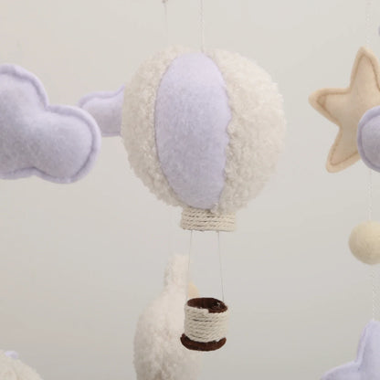 Boucle Sheep & Balloon Baby Nursery Crib Mobile