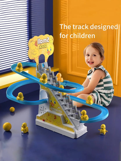 Electric Duckling Stair Climbing Toy – Musical Duck Slide