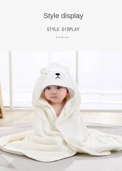 Baby Hooded Bath Towel – Super Soft Absorbent Bathrobe Blanket 80×80cm for Newborns