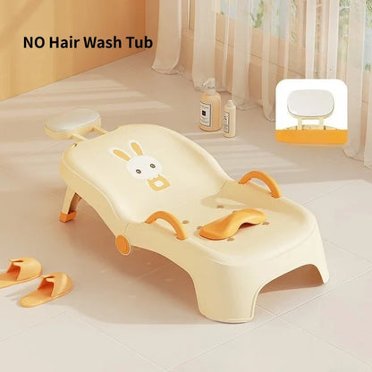 Children's Foldable Hair Washing Chair – Cartoon Shower Stool for Kids at Home