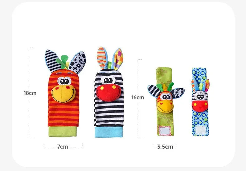 Baby Rattle Socks & Wrist Set – 4-Pack Sensory Toy