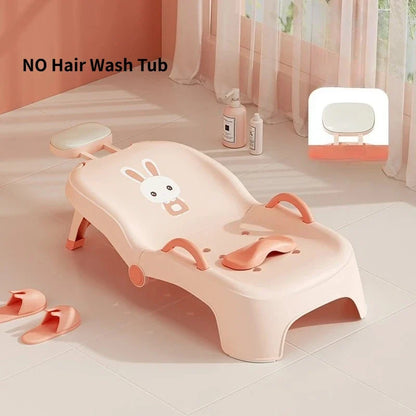 Children's Foldable Hair Washing Chair – Cartoon Shower Stool for Kids at Home