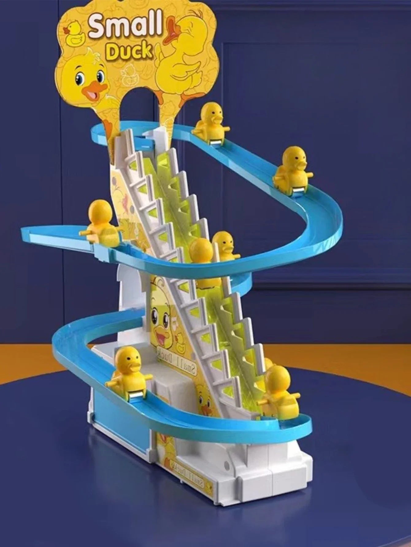 Electric Duckling Stair Climbing Toy – Musical Duck Slide