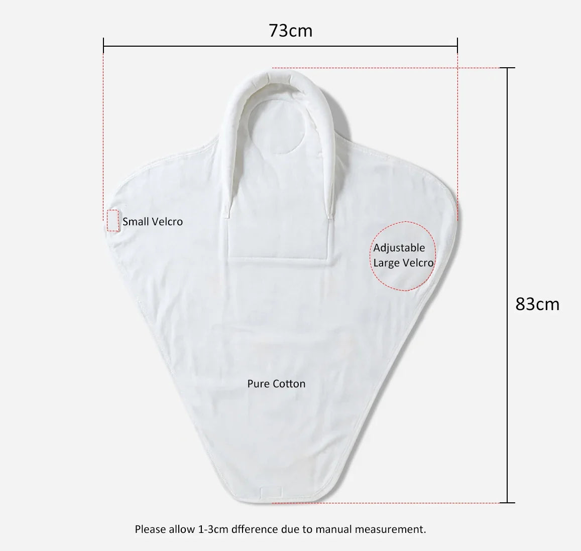 Cotton Baby Swaddle Wrap Blanket – Anti-Startle, 0–6 Months