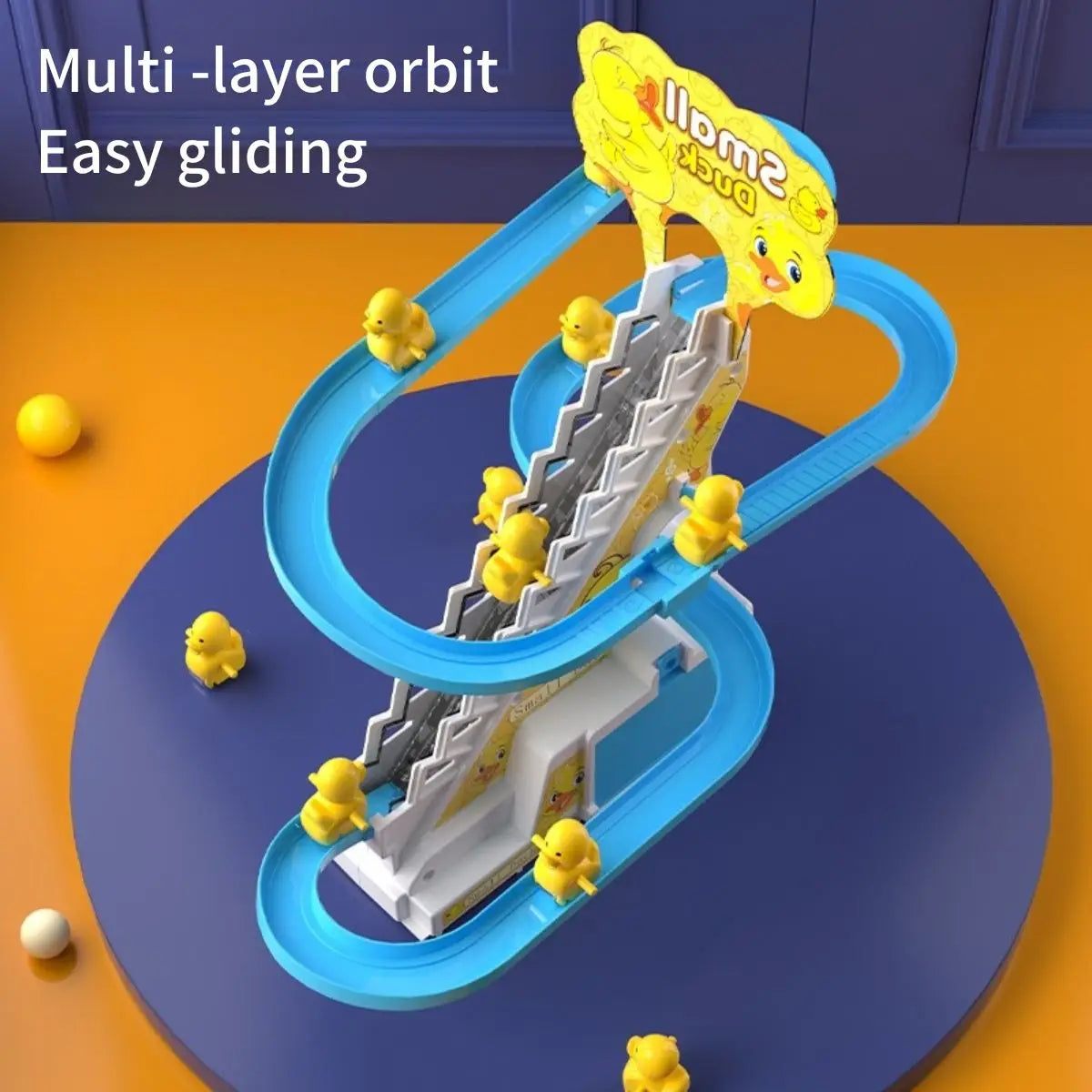 Electric Duckling Stair Climbing Toy – Musical Duck Slide
