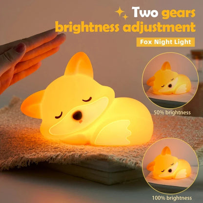 Silicone Animal Night Light – USB Rechargeable Bedside Lamp