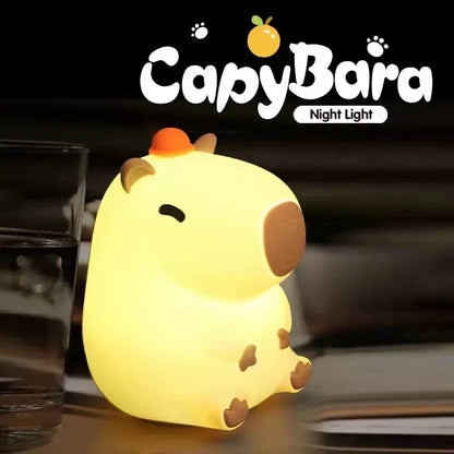 Capybara Silicone Night Light – USB Rechargeable Bedside Lamp