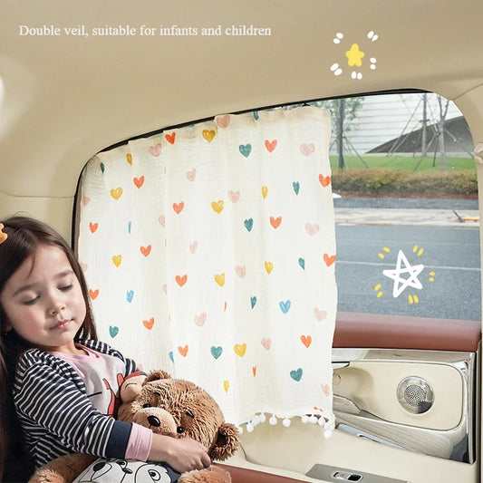 Kids Car Window Sun Shade Curtains – UV & Heat Protection