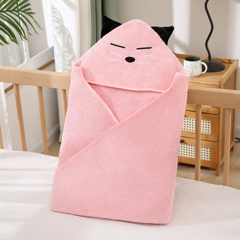 Baby Bath Towel – Super Absorbent Coral Fleece, 80×80cm