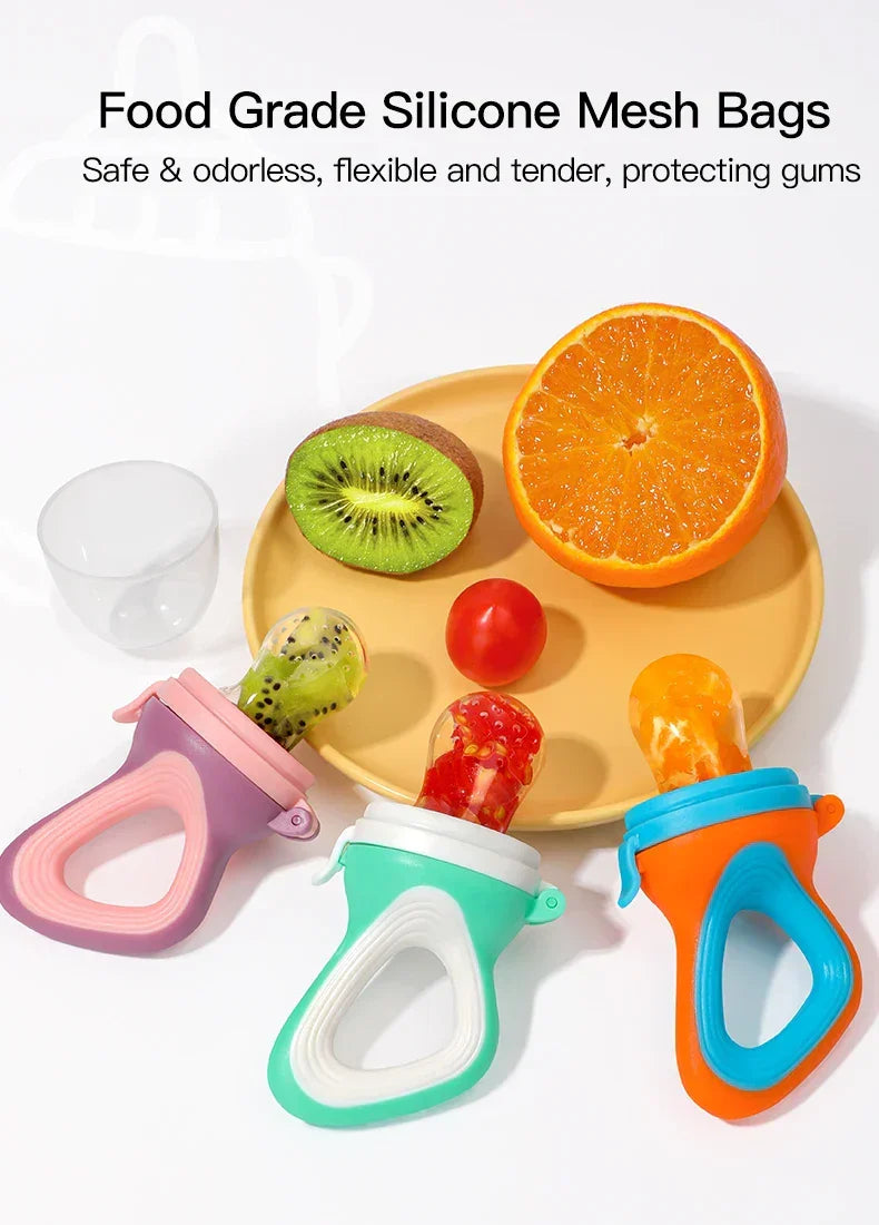 Infant Baby Food Fruit & Vegetable Feeder Pacifier with Medium Mesh Bag