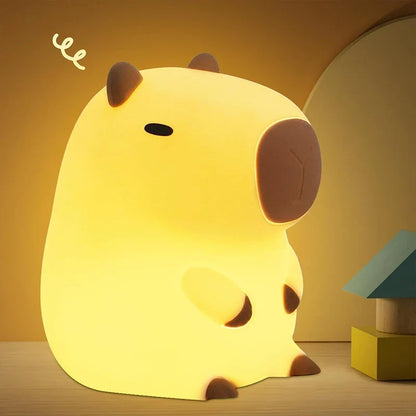 Capybara Silicone Night Light – USB Rechargeable Bedside Lamp