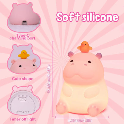 Silicone Animal Night Light – USB Rechargeable Bedside Lamp