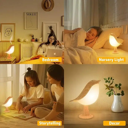 Bird Touch Bedside Lamp for Kids – USB Rechargeable Night Light